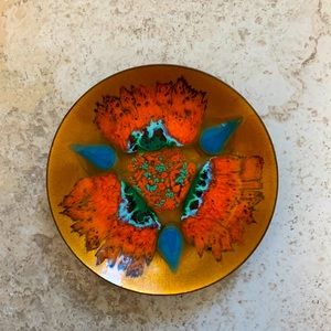 VTG Mid Century Enamel on Copper Bowl Dish Edwards Star for Gump’s San Francisco